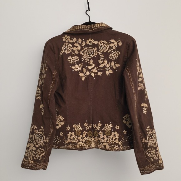 Paparazzi By Biz Embroidered Floral Jacket Rhinestone Embellished Coat Medium - Picture 2 of 11